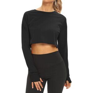 🌸3/$15🌸Black Long Sleeve Athletic Wear Top with Thumb Holes sz M